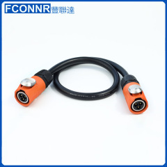 电源航插连接器插头线束50cm 3*2.5mm平方 可定制长度 橙色