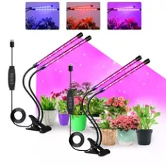 GrowStar White 6000K Red LEDs Full Spectrum Clip Plant Growing Lamp LED Grow Light for Indoor Plants 40 Blue+Red
