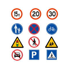 交通标志牌道路指示牌反光标志牌限速限高警告指示三角圆牌标志牌