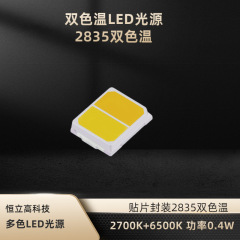 2835双色温灯珠 色温2700K+6500K 显指90RA 功率0.4W贴片LED灯珠 HLG-GS022835H2A6-S