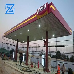 一体化加油站雨棚屋顶建筑燃油泵专业钢结构建筑预制空间框架充气加油站