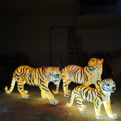 发光仿真大老虎雕塑动物模型装饰灯园林景观摆件草坪景区塑料假道具摆设 2420*420*H990mm