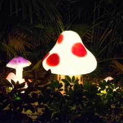  发光仿真蘑菇摆件户外玻璃钢花园假蘑菇雕塑大型公园林售楼处草坪装饰灯 500*400*H900mm;