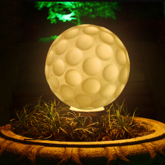 园林户外景观草坪灯运动题材玻璃钢树脂发光仿真高尔夫球雕塑柱头灯 高尔夫球灯暖光18cm